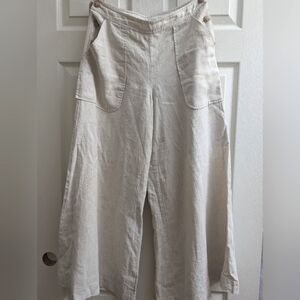 Spiegel Ivory 100% Linen wide leg pants